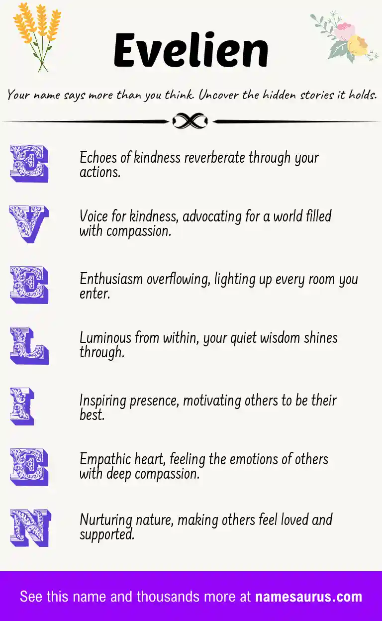 Acrostic poem about Evelien.