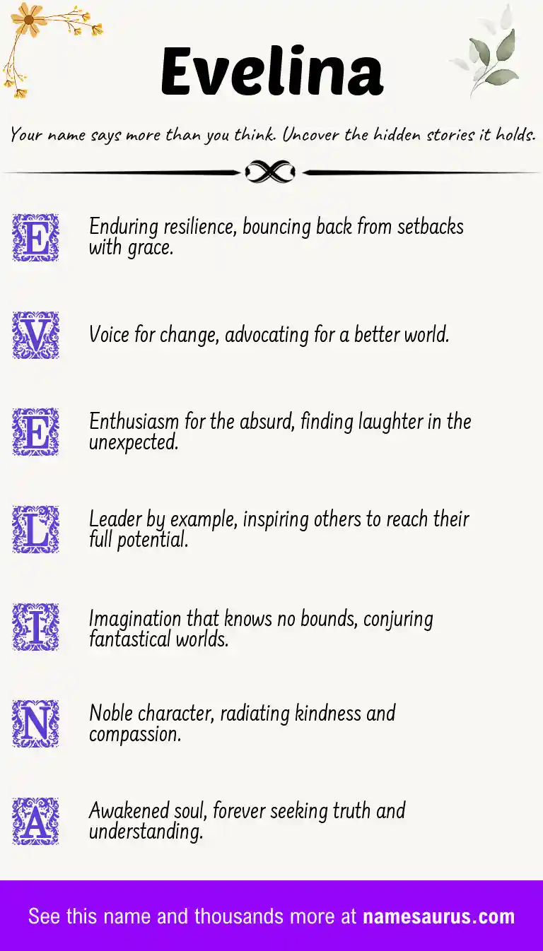 Acrostic poem about Evelina.