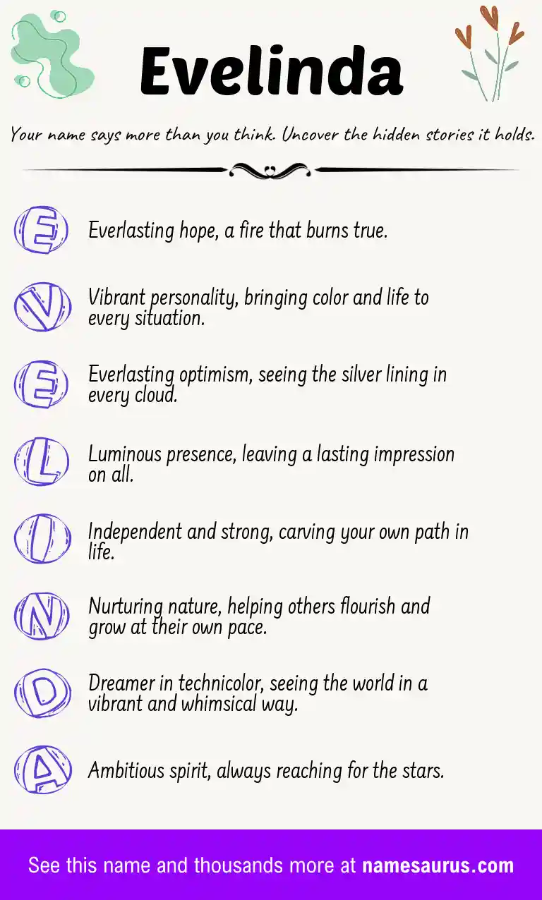 Acrostic poem about Evelinda.