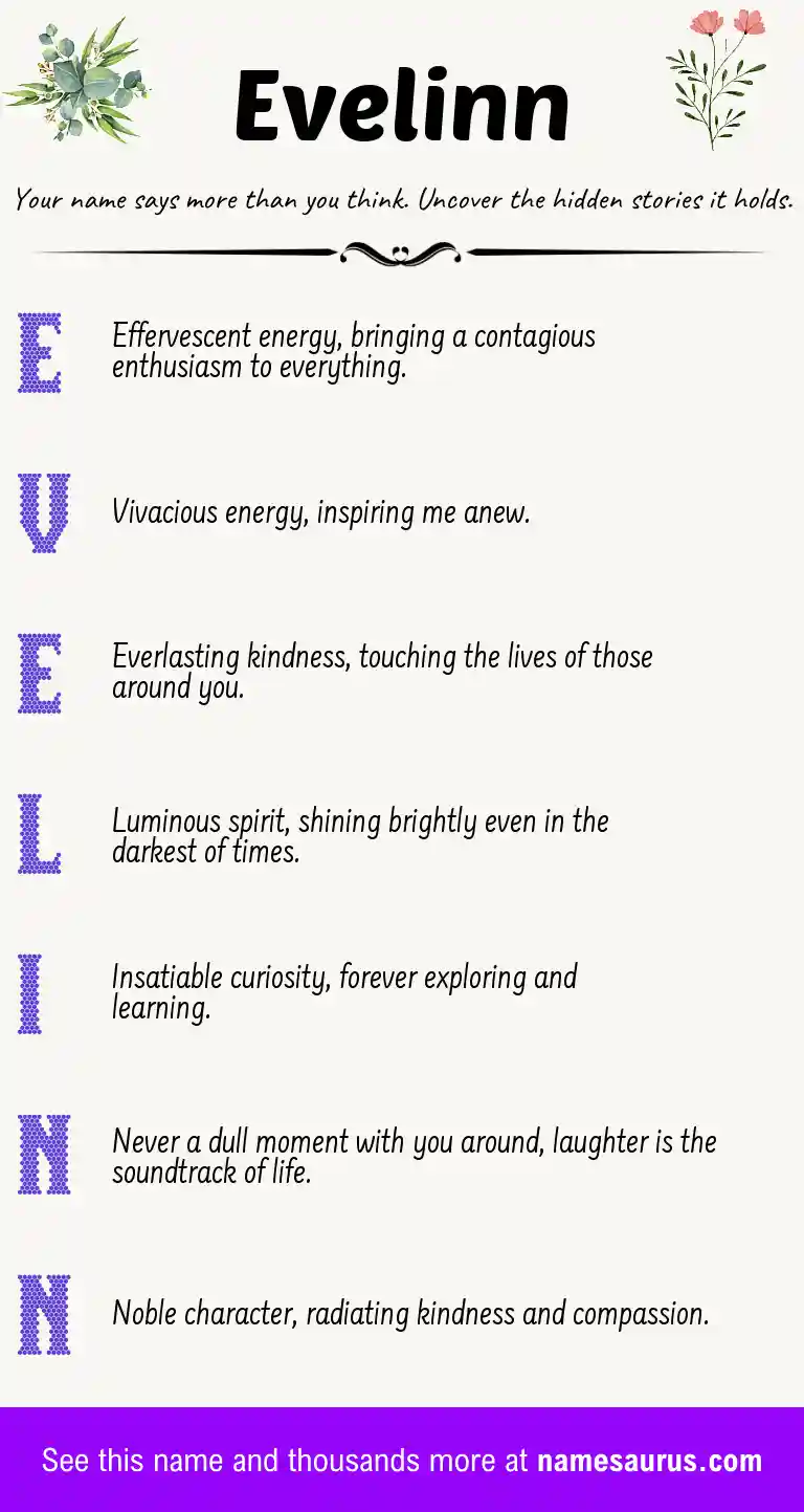 Acrostic poem about Evelinn.