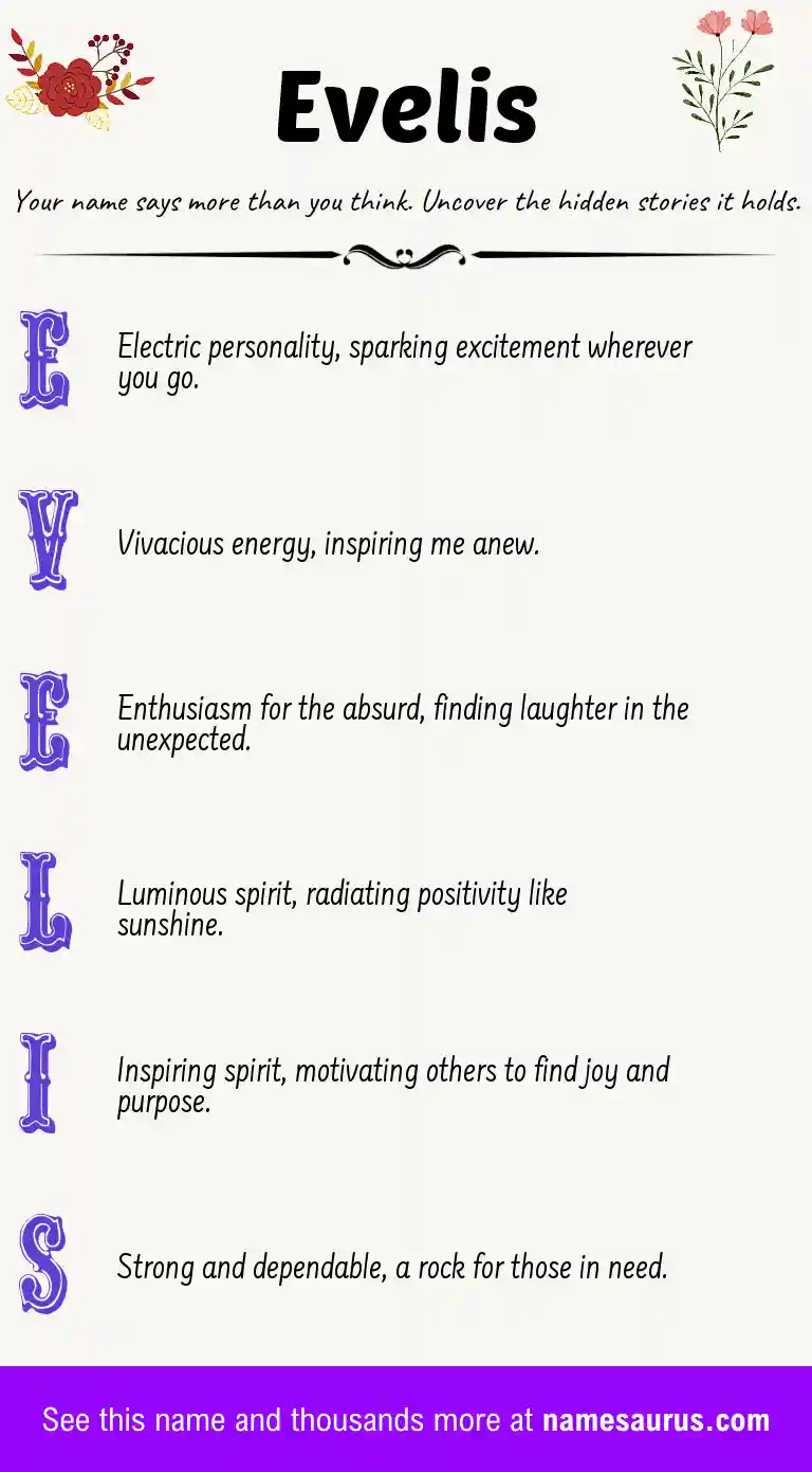 Acrostic poem about Evelis.