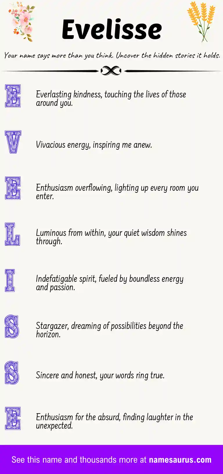 Acrostic poem about Evelisse.