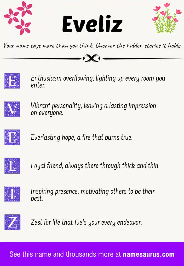 Acrostic poem about Eveliz.