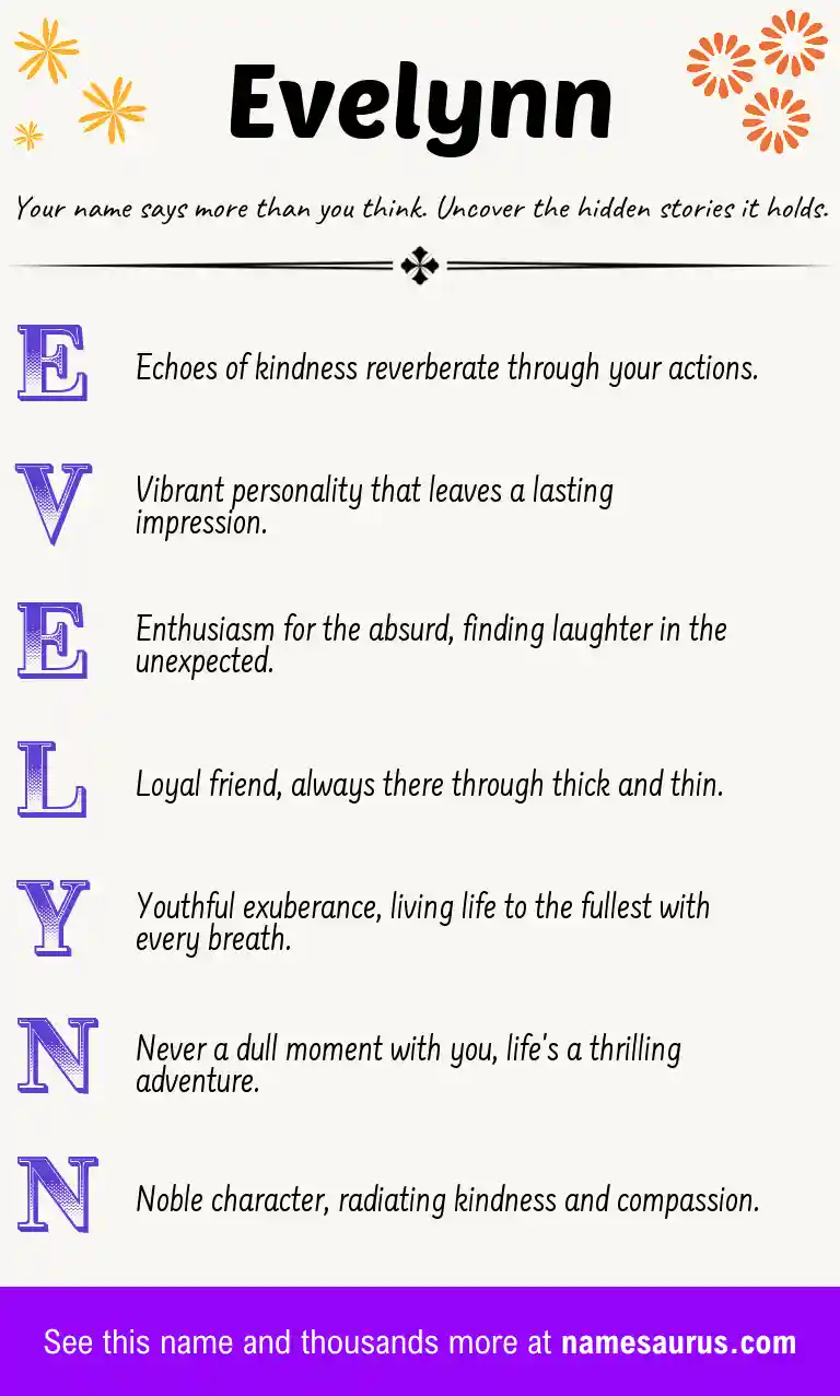 Acrostic poem about Evelynn.