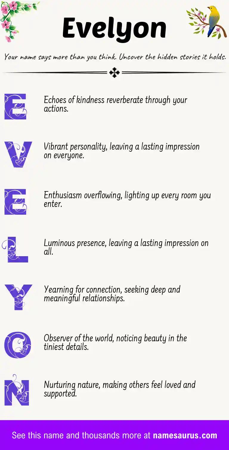 Acrostic poem about Evelyon.