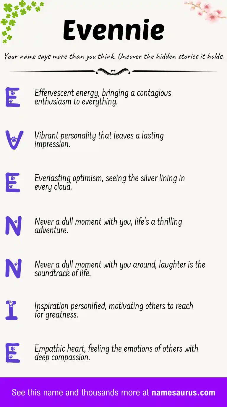Acrostic poem about Evennie.