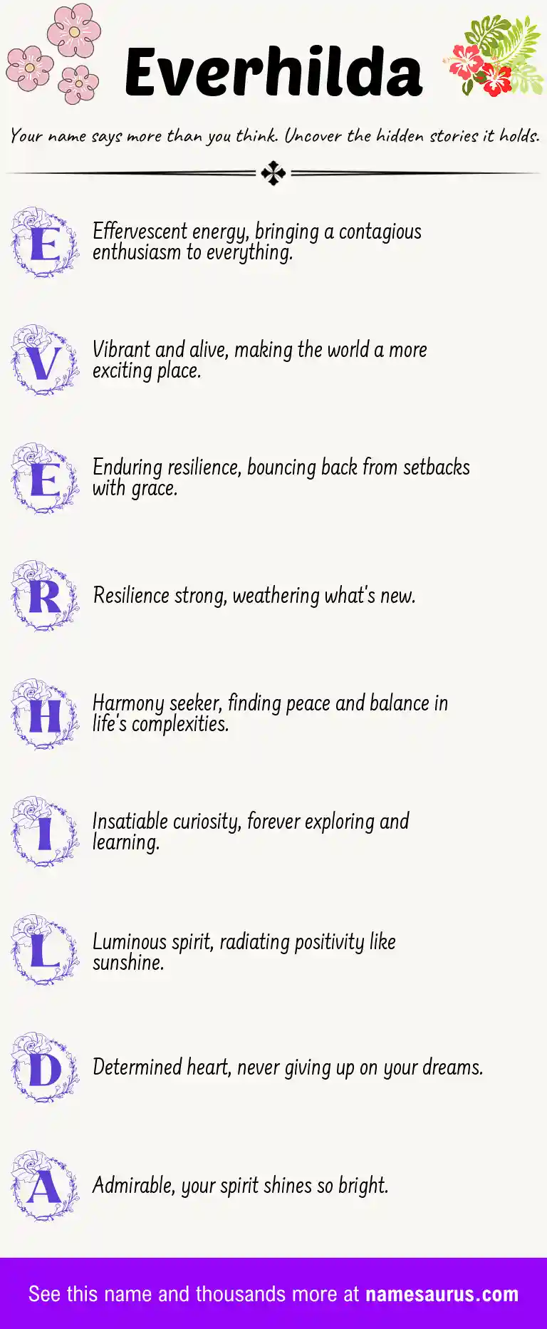 Acrostic poem about Everhilda.