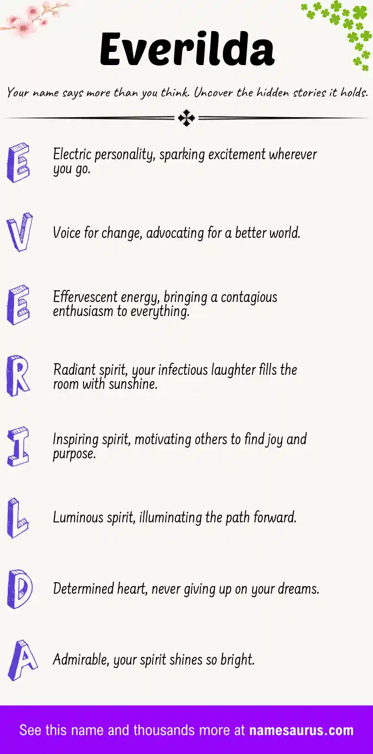 Acrostic poem about Everilda.