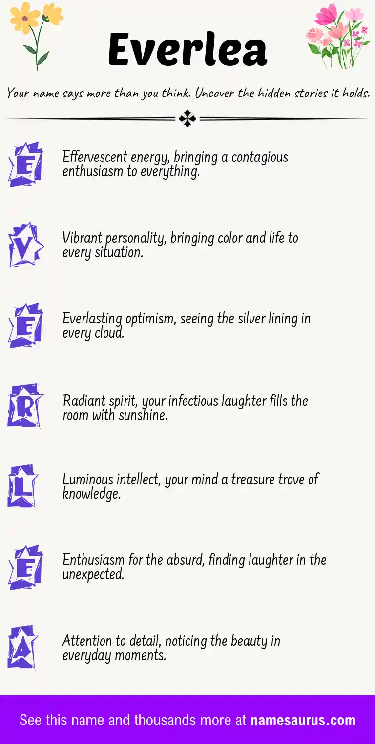 Acrostic poem about Everlea.
