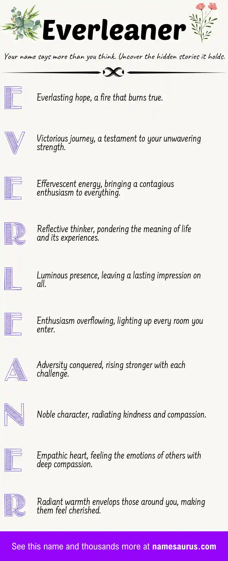 Acrostic poem about Everleaner.