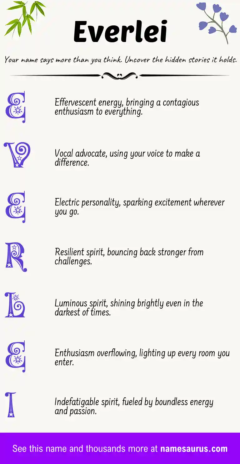 Acrostic poem about Everlei.