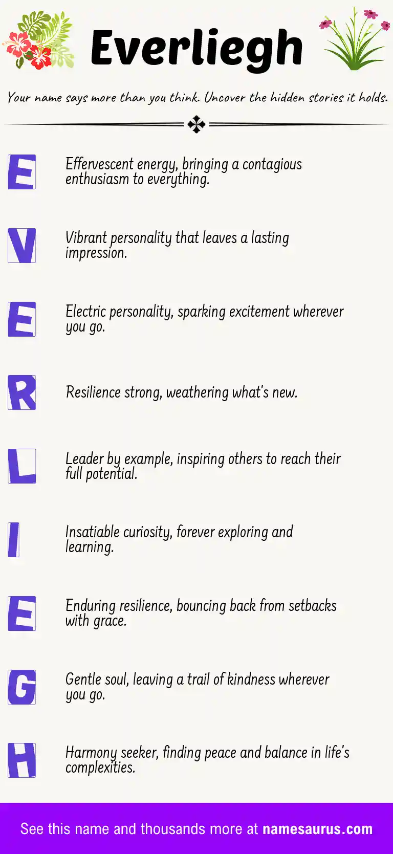 Acrostic poem about Everliegh.