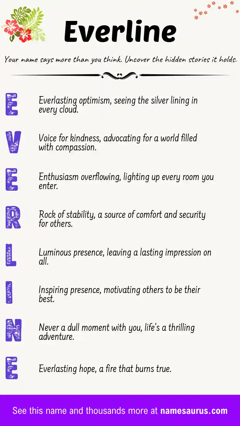 Acrostic poem about Everline.