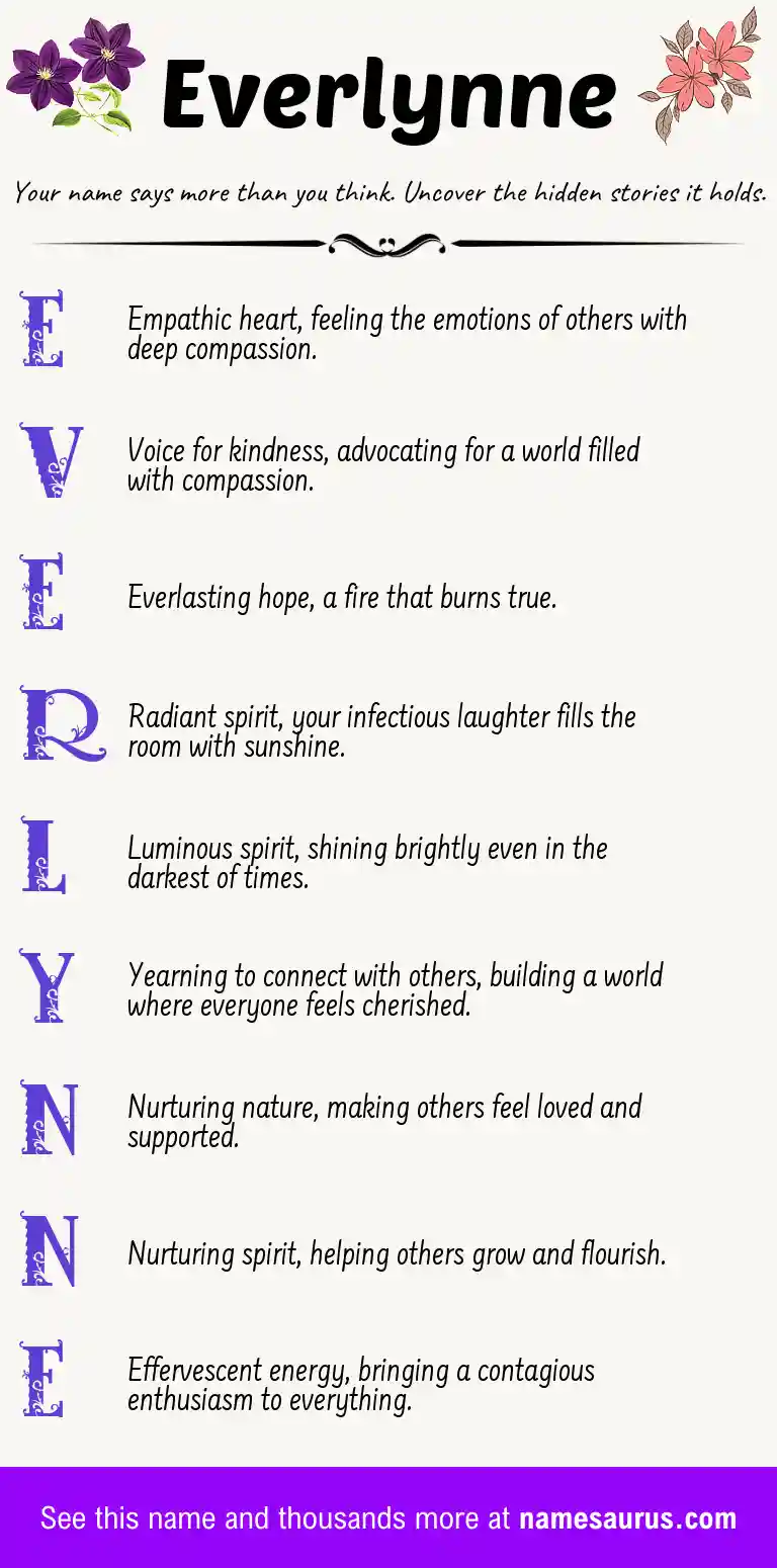 Acrostic poem about Everlynne.