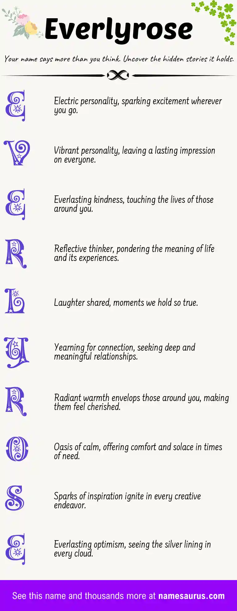 Acrostic poem about Everlyrose.