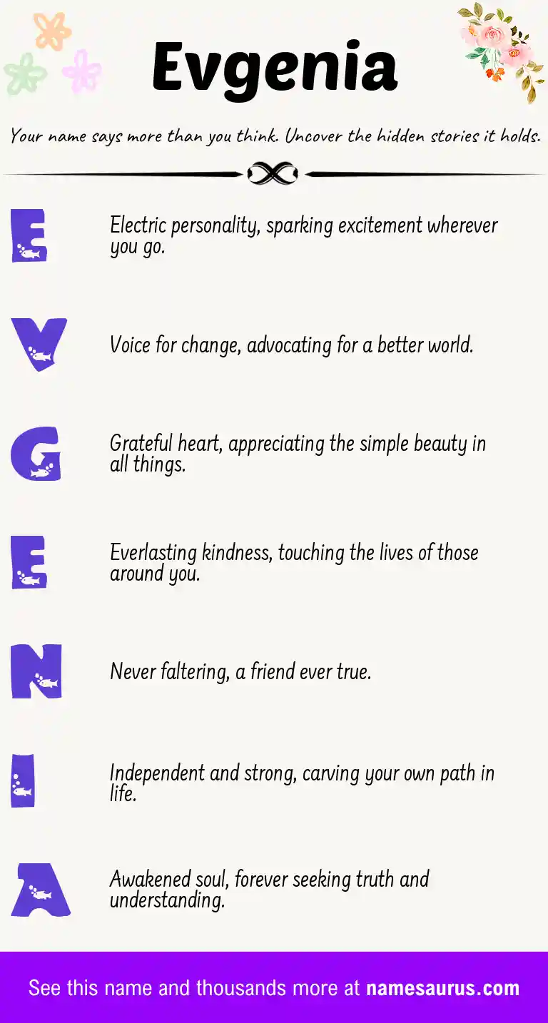 Acrostic poem about Evgenia.
