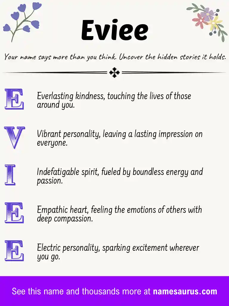 Acrostic poem about Eviee.