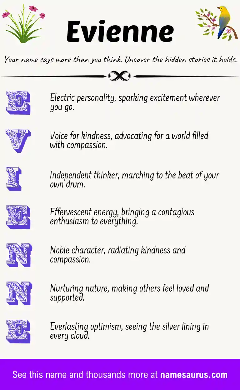 Acrostic poem about Evienne.