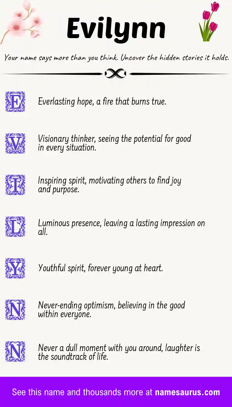Acrostic poem about Evilynn.