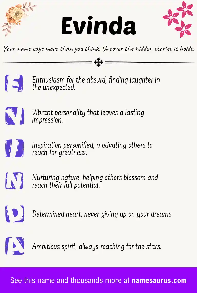 Acrostic poem about Evinda.