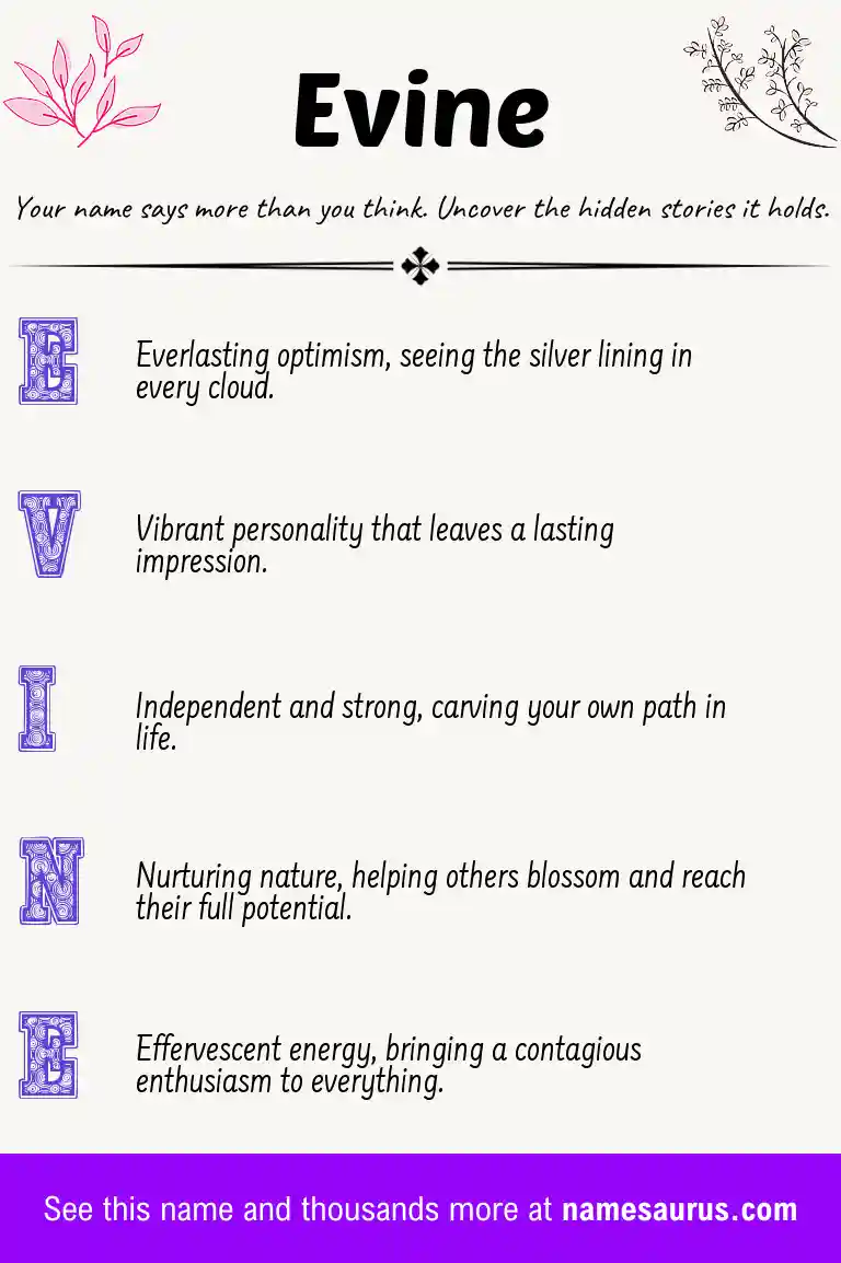Acrostic poem about Evine.