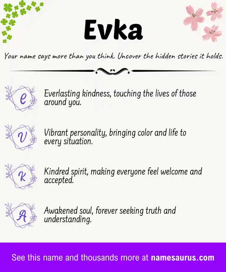 Acrostic poem about Evka.