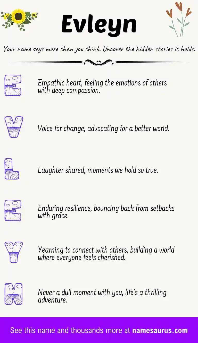 Acrostic poem about Evleyn.