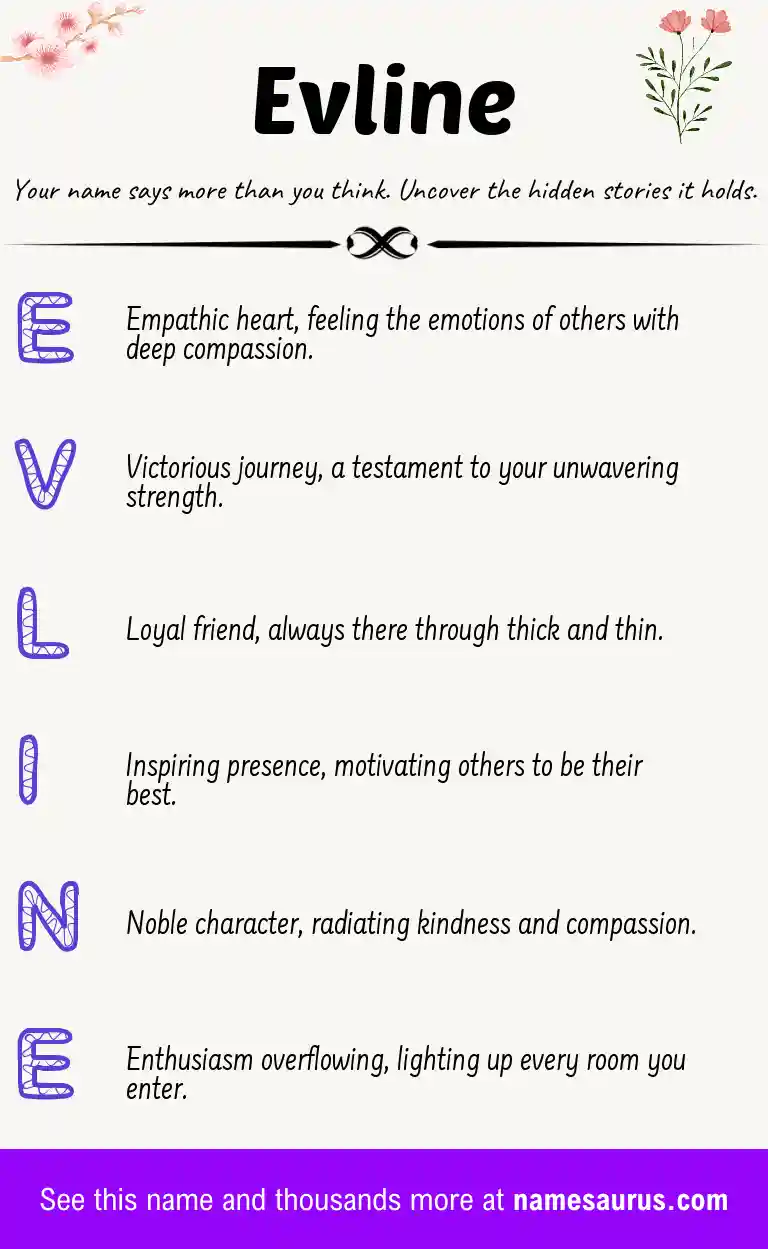 Acrostic poem about Evline.