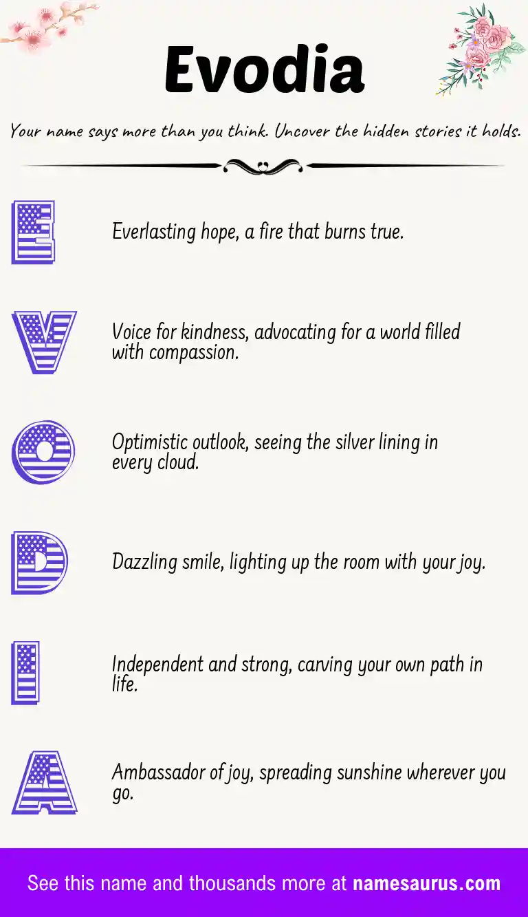 Acrostic poem about Evodia.