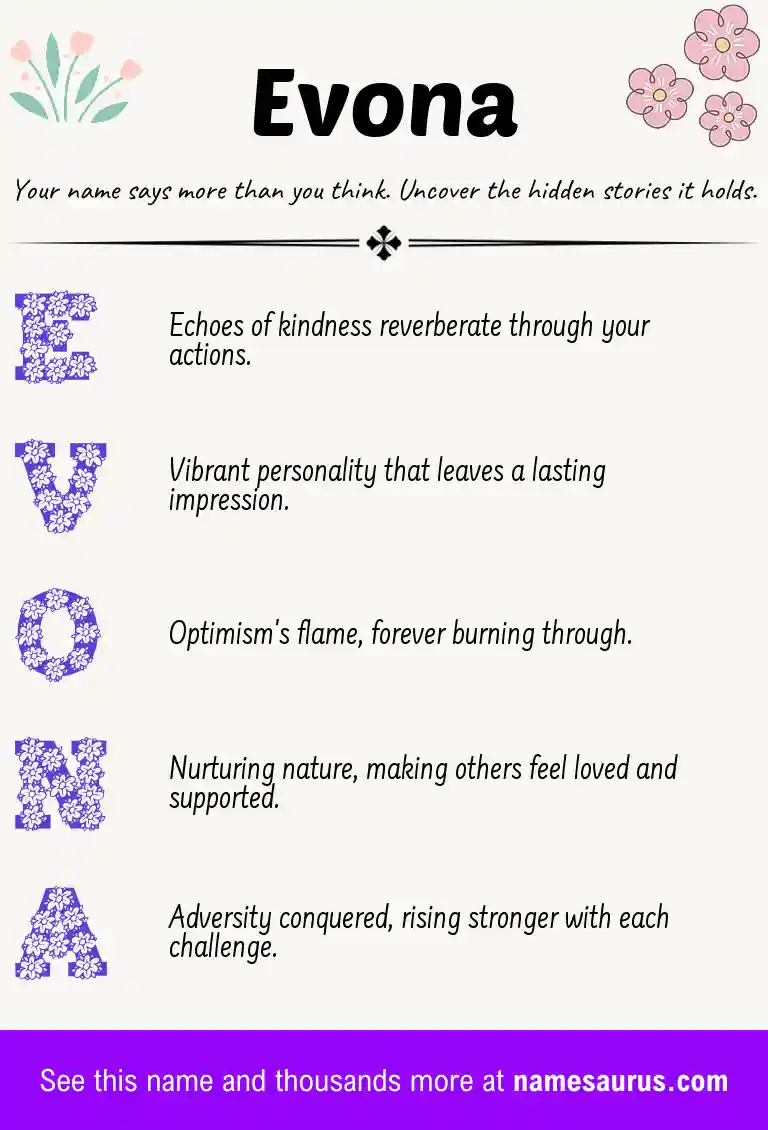 Acrostic poem about Evona.