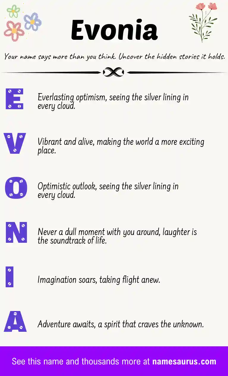 Acrostic poem about Evonia.