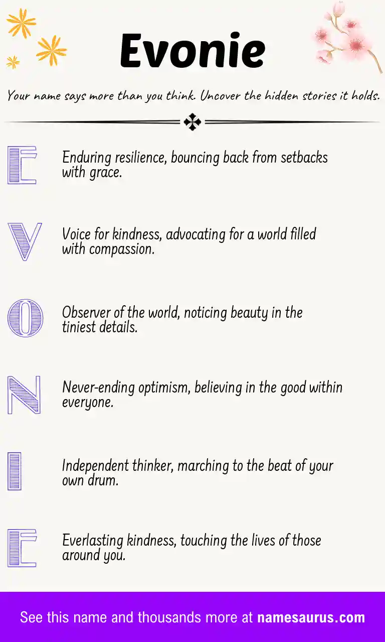 Acrostic poem about Evonie.
