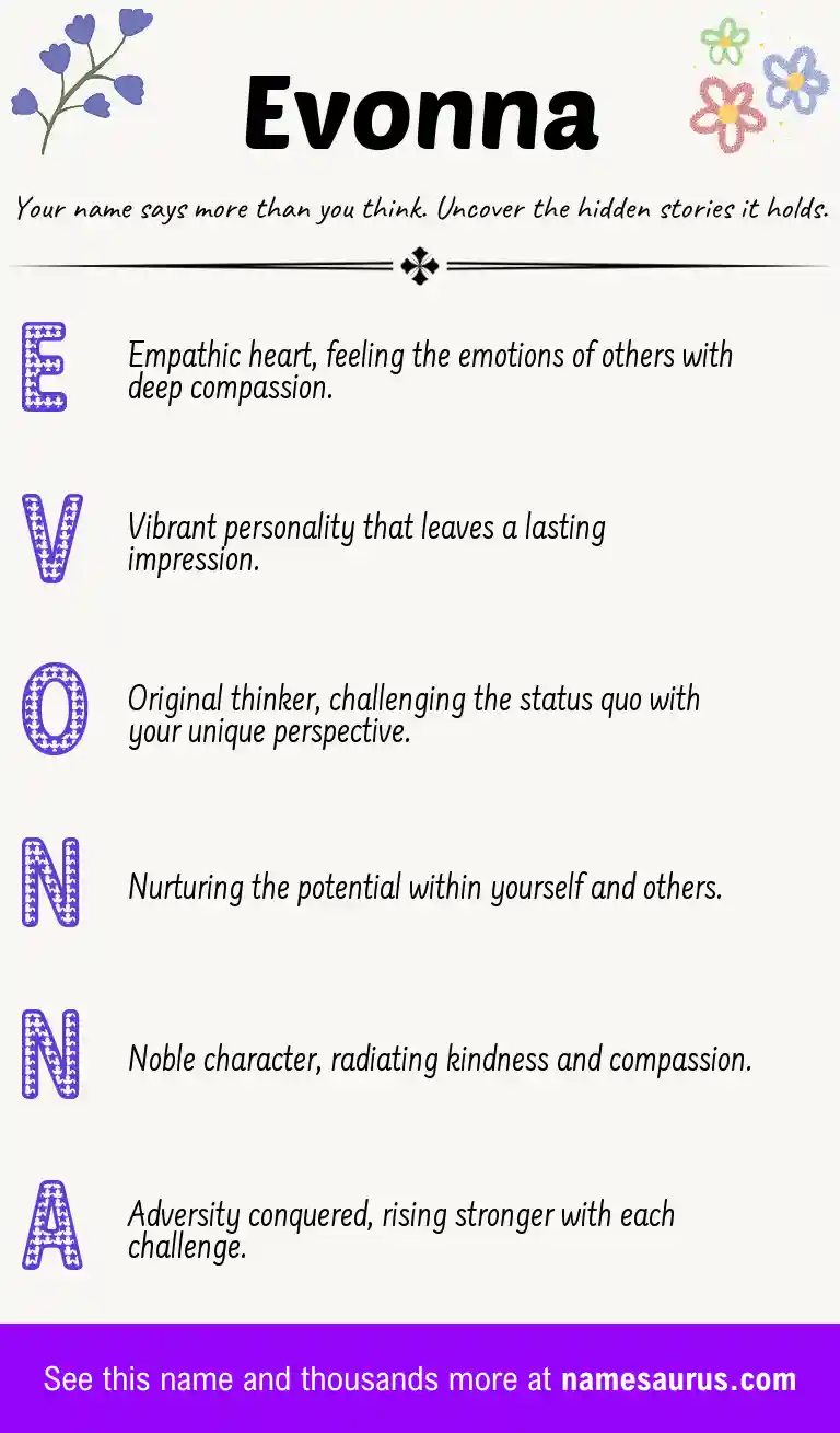 Acrostic poem about Evonna.