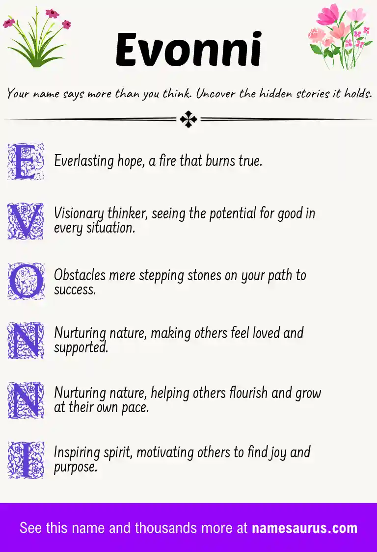 Acrostic poem about Evonni.