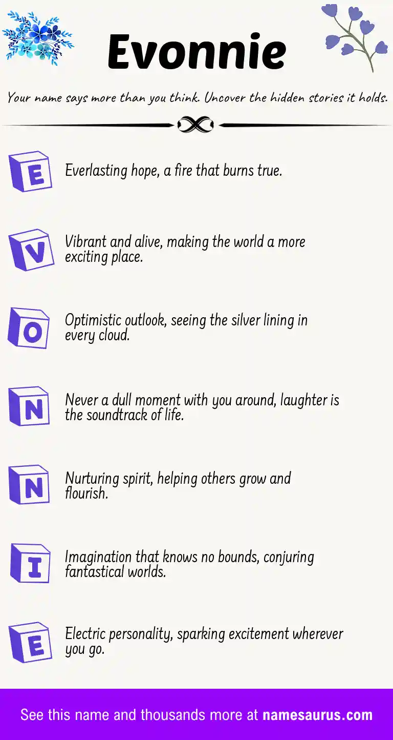 Acrostic poem about Evonnie.