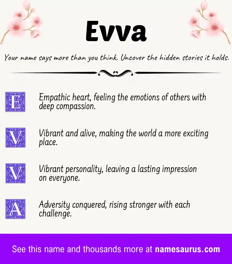 Acrostic poem about Evva.