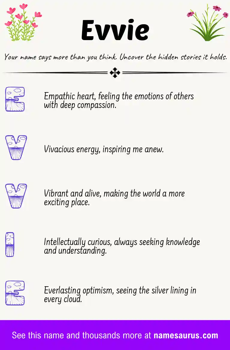 Acrostic poem about Evvie.