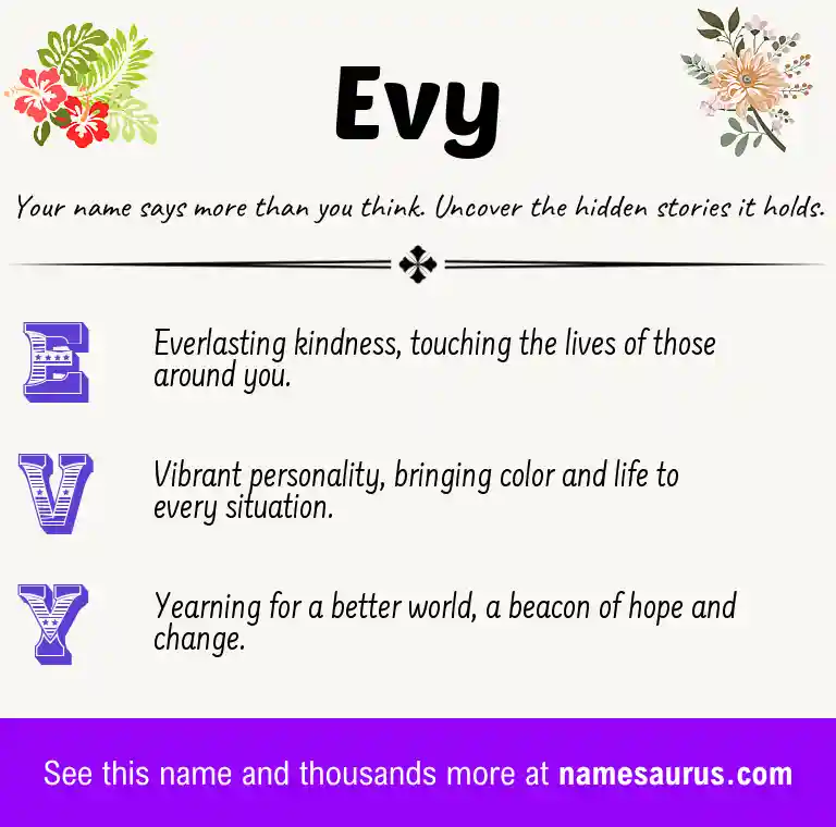 Acrostic poem about Evy.