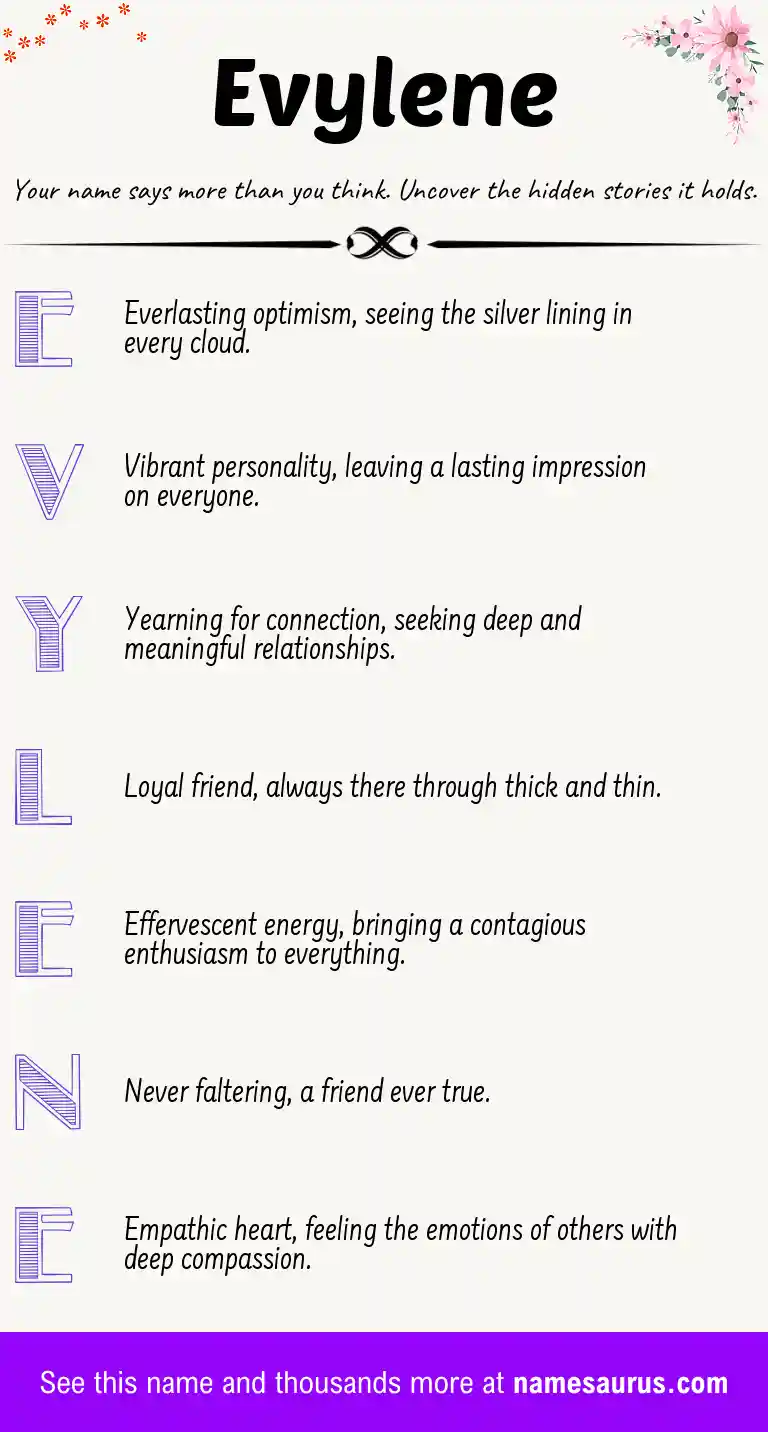 Acrostic poem about Evylene.