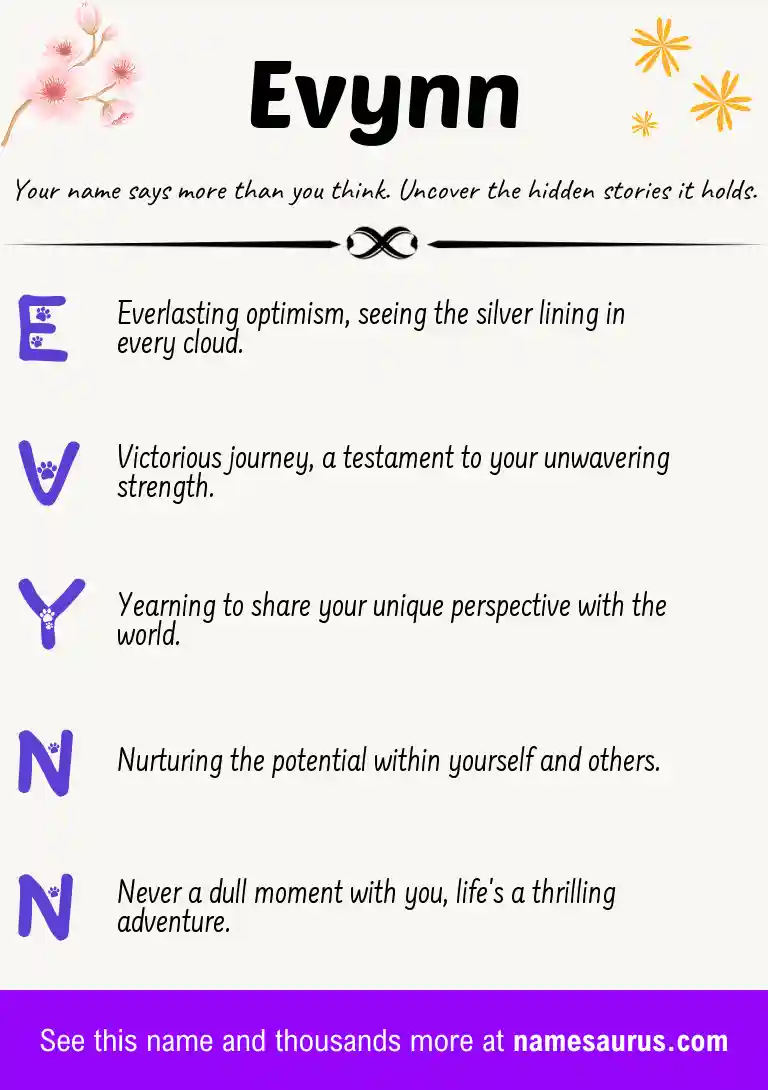 Acrostic poem about Evynn.