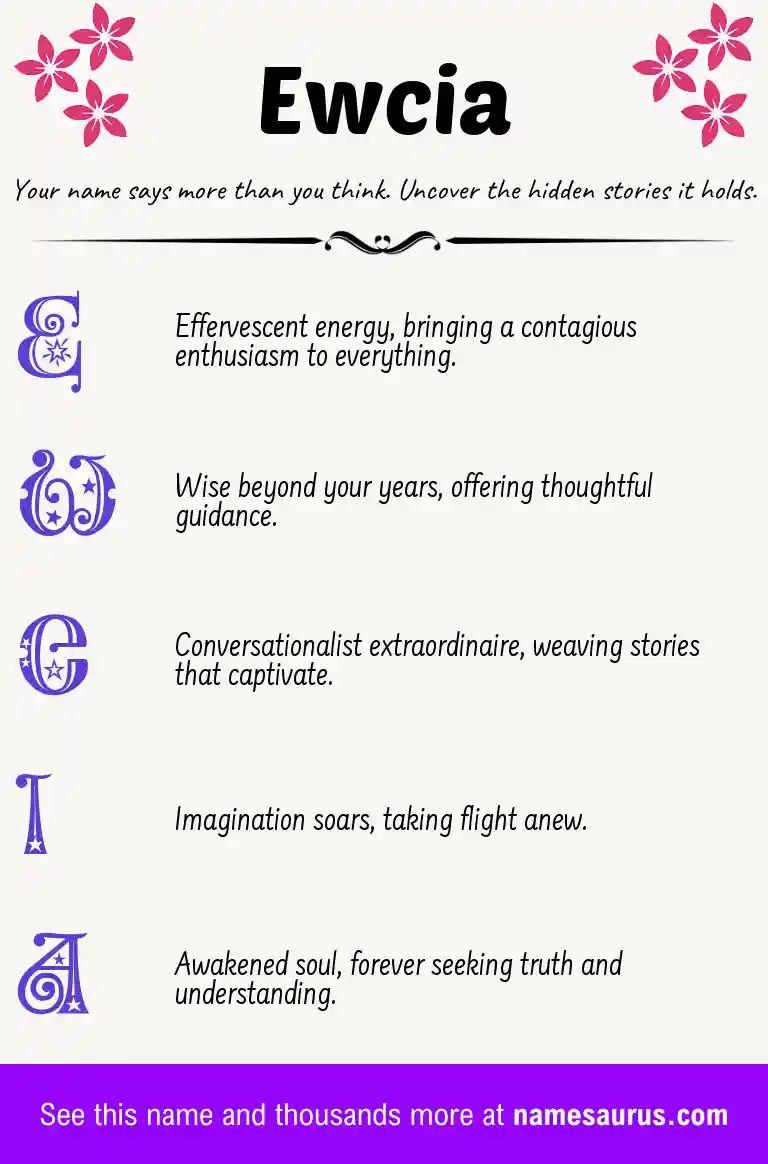 Acrostic poem about Ewcia.