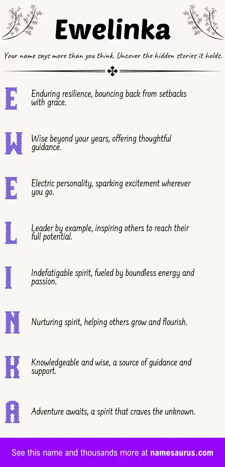 Acrostic poem about Ewelinka.