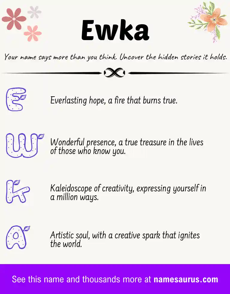 Acrostic poem about Ewka.
