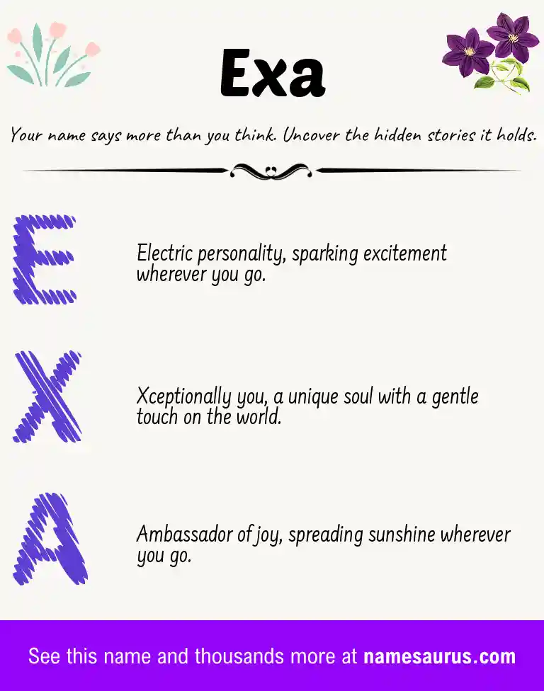 Acrostic poem about Exa.