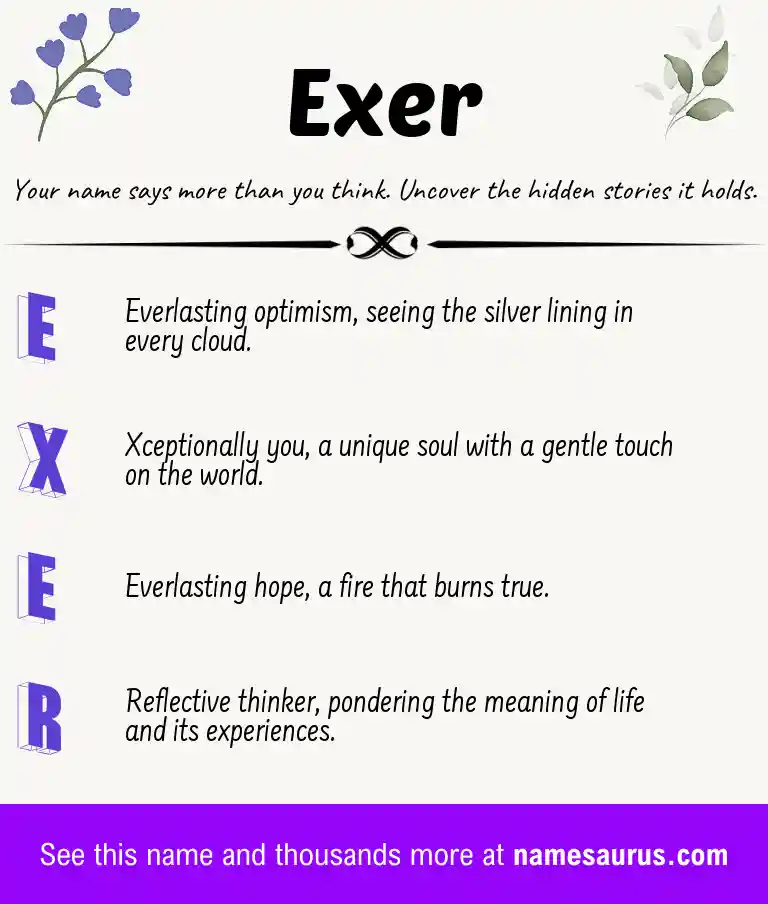 Acrostic poem about Exer.