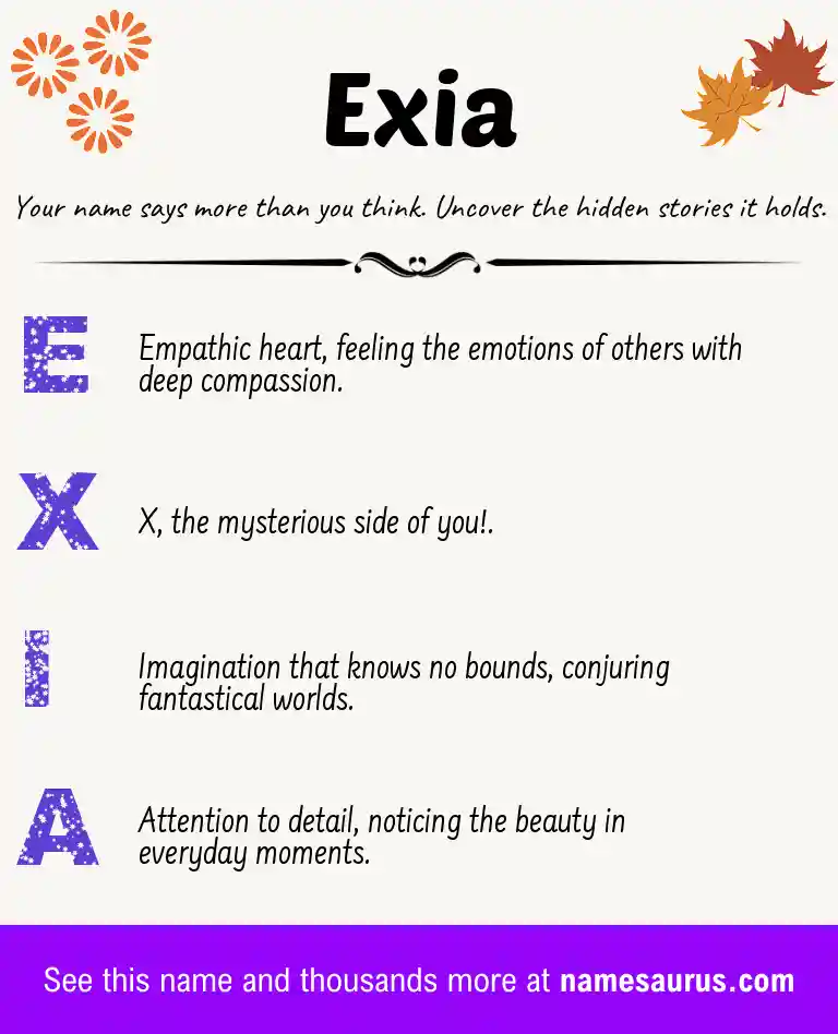 Acrostic poem about Exia.