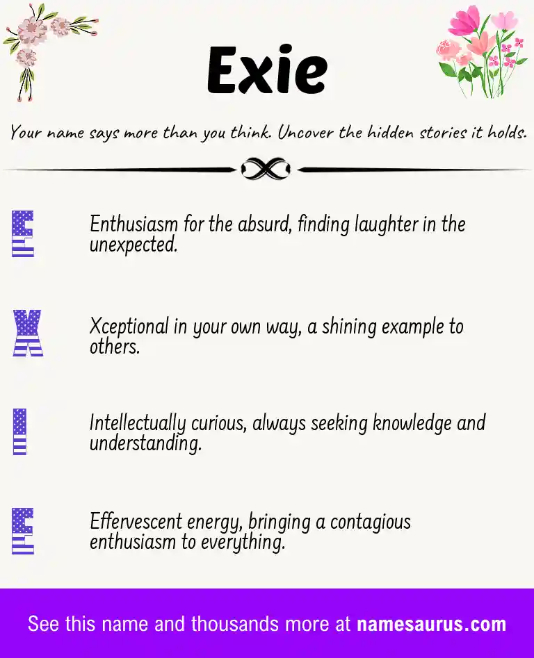 Acrostic poem about Exie.