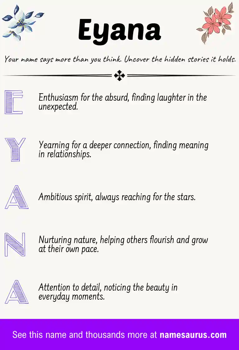 Acrostic poem about Eyana.
