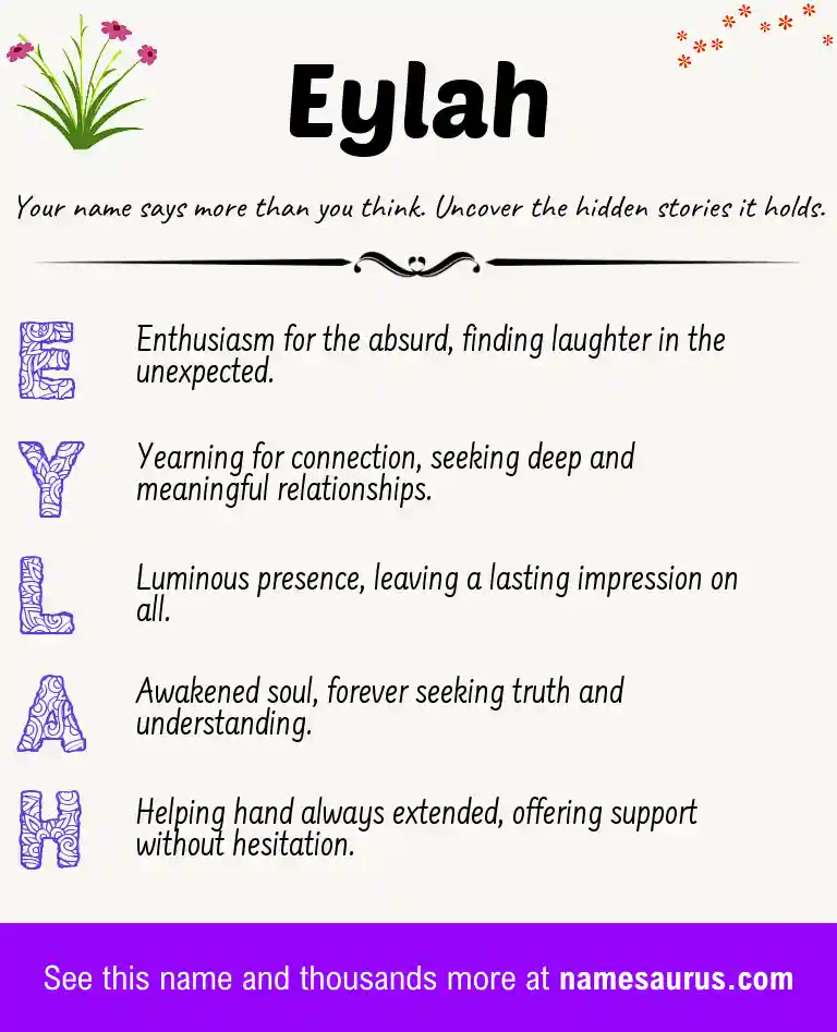 Acrostic poem about Eylah.