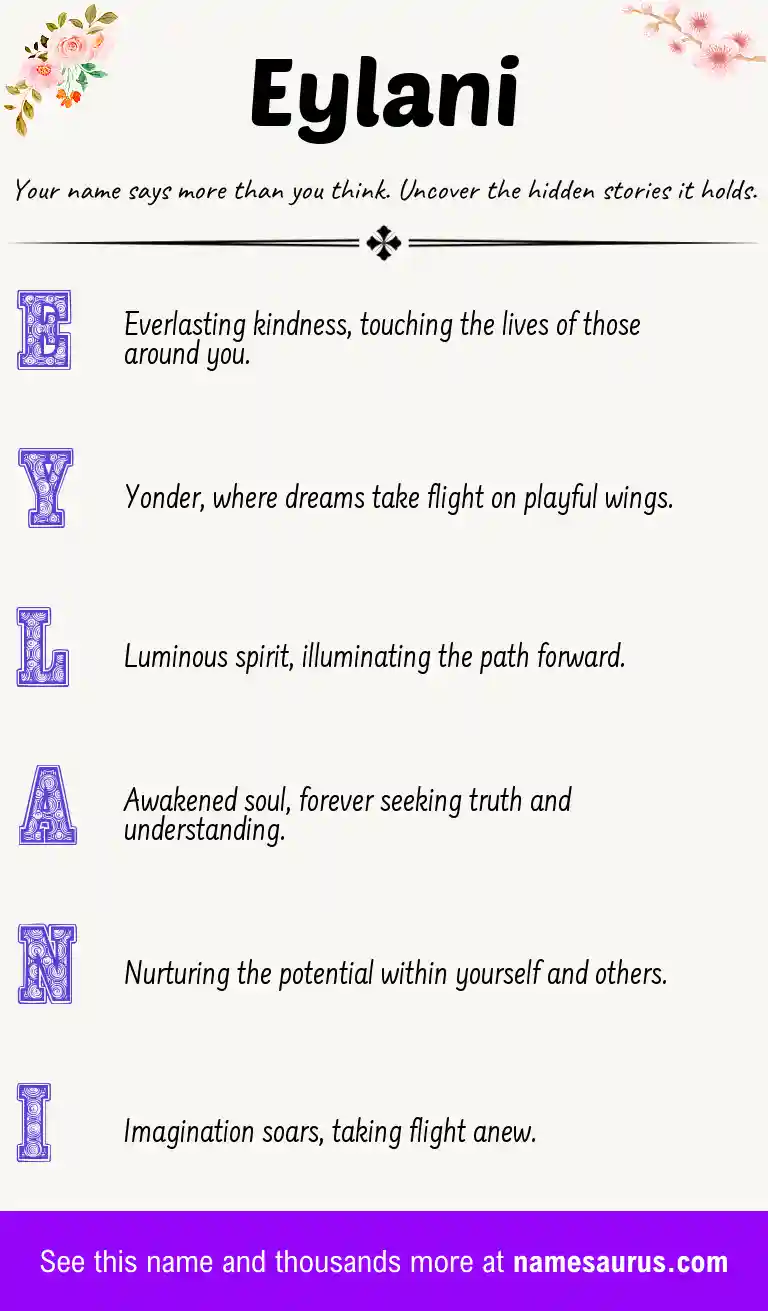 Acrostic poem about Eylani.